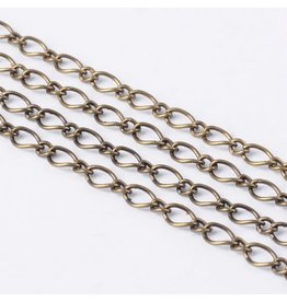 #1 Figaro Chain 3x6mm and 2.5x3mm Antique Brass  16 Feet  NF