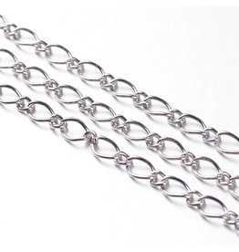 #1 Figaro Chain 3x6mm and 2.5x3mm Platinum  16 Feet