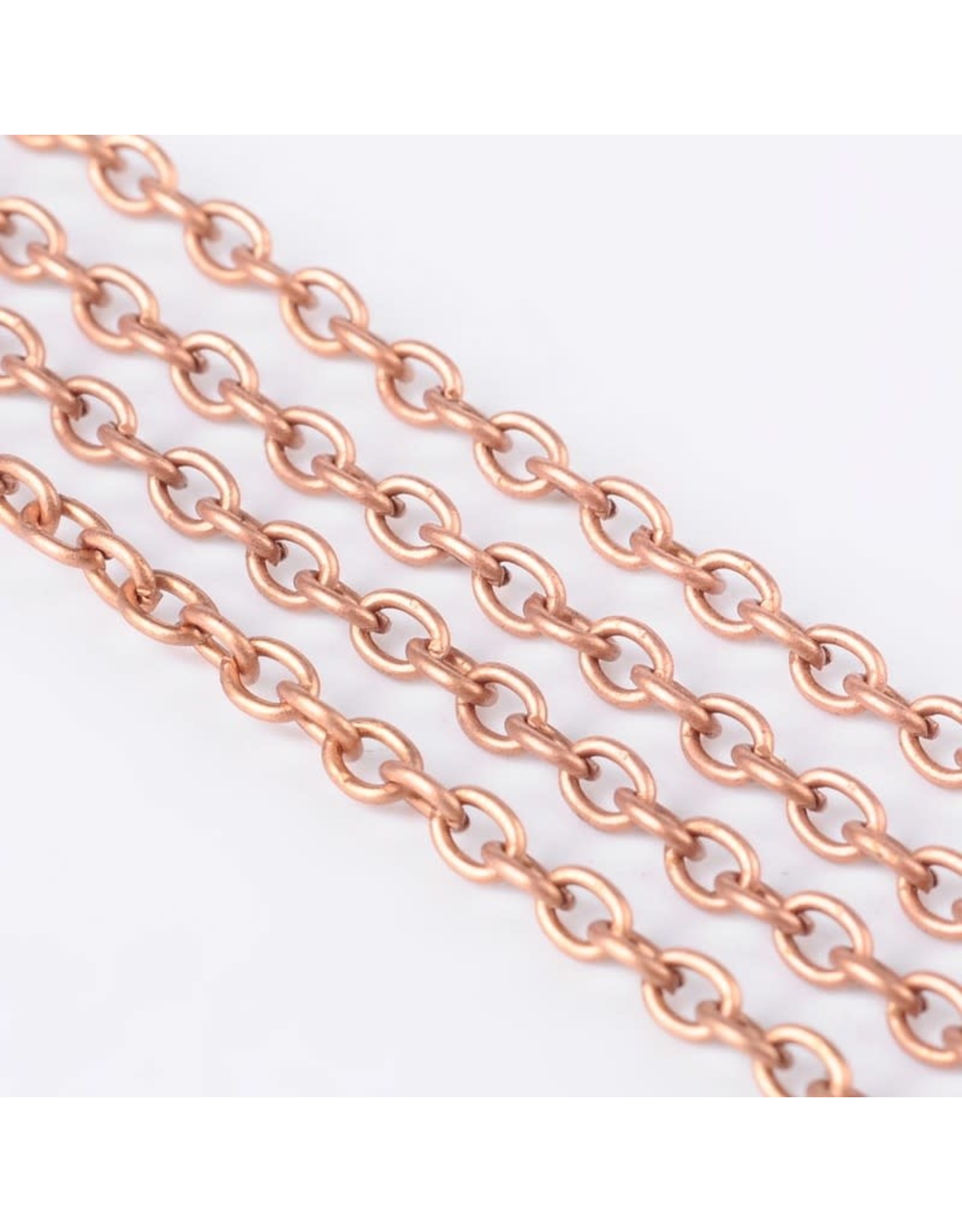 #7 Cable Chain 3x2mm   Antique Copper  16 Feet  NF