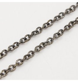 #7 Cable Chain 3x2mm  Gunmetal  16 Feet  NF