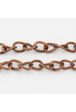 #14 Cable Chain Twisted 5x4mm  Antique Copper  16 Feet  NF