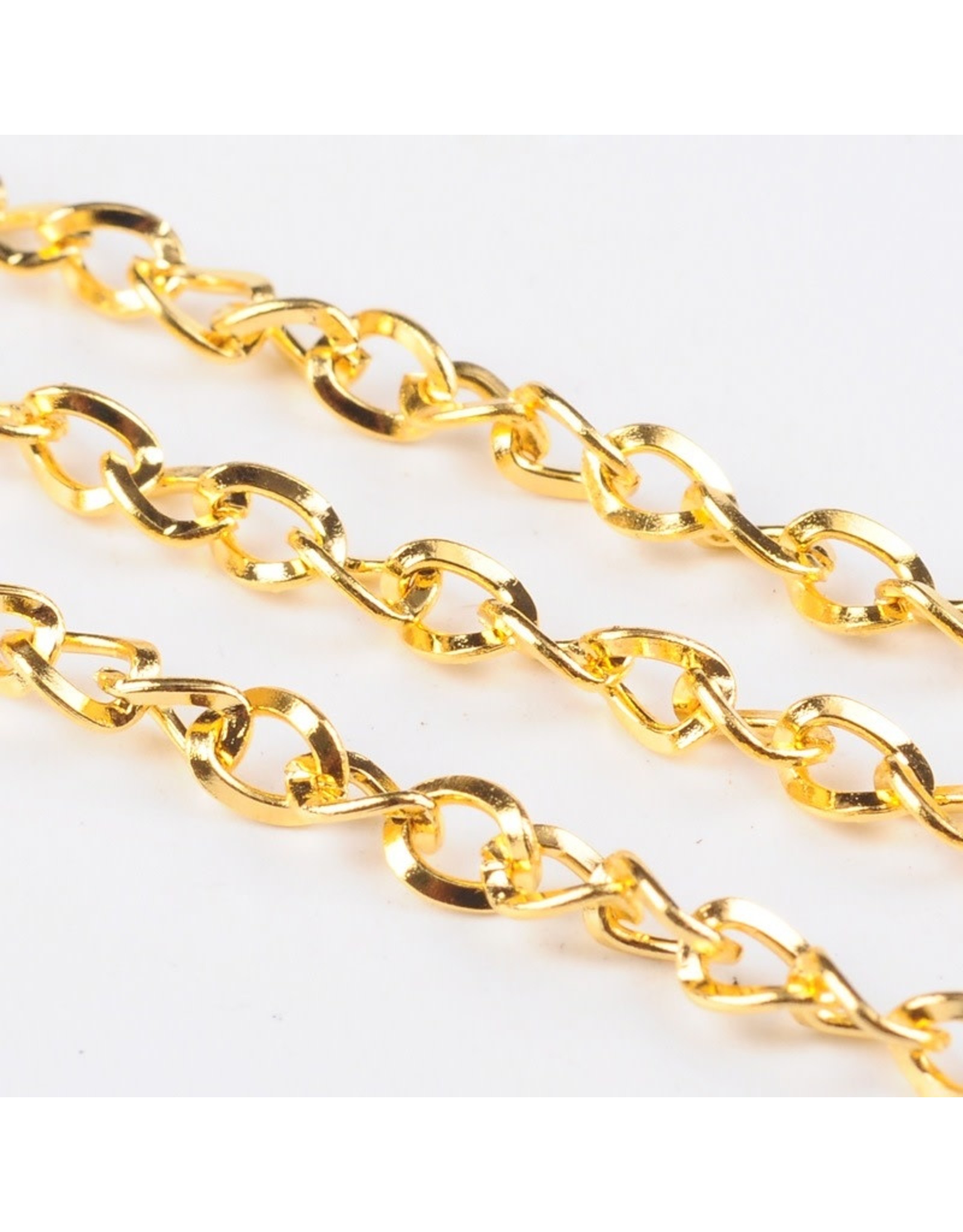 #14 Cable Chain Twisted 5x4mm  Gold 16 Feet  NF