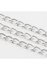 #15 Curb Chain Twisted 6x3mm Platinum 16 Feet  NF