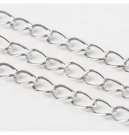 #15 Curb Chain Twisted 6x3mm Platinum 16 Feet  NF