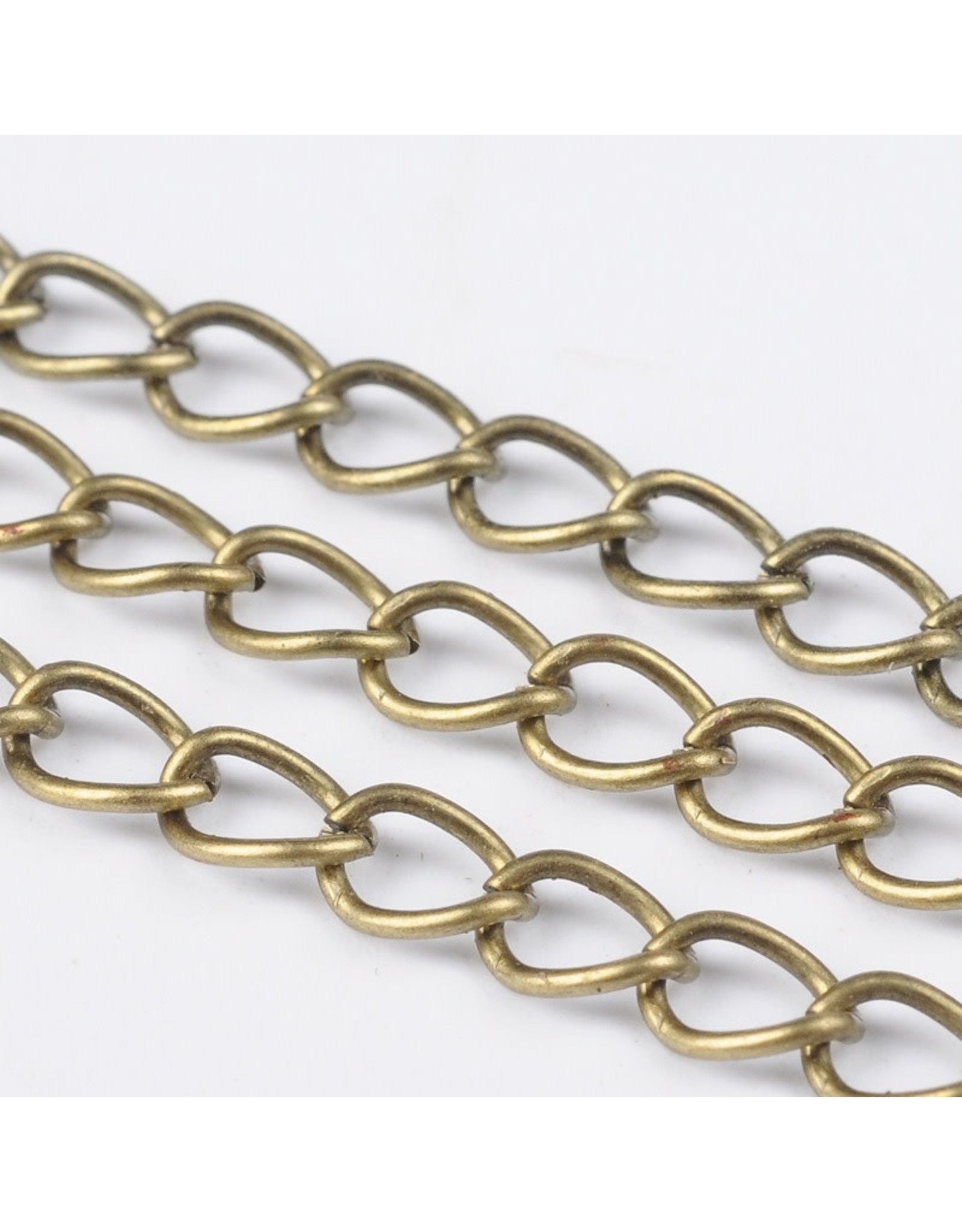 #15 Curb Chain Twisted 6x3mm Antique Brass 16 Feet  NF
