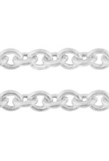 #17 Cable Chain Soldered  4x3.5mm  Platinum  16 Feet  NF