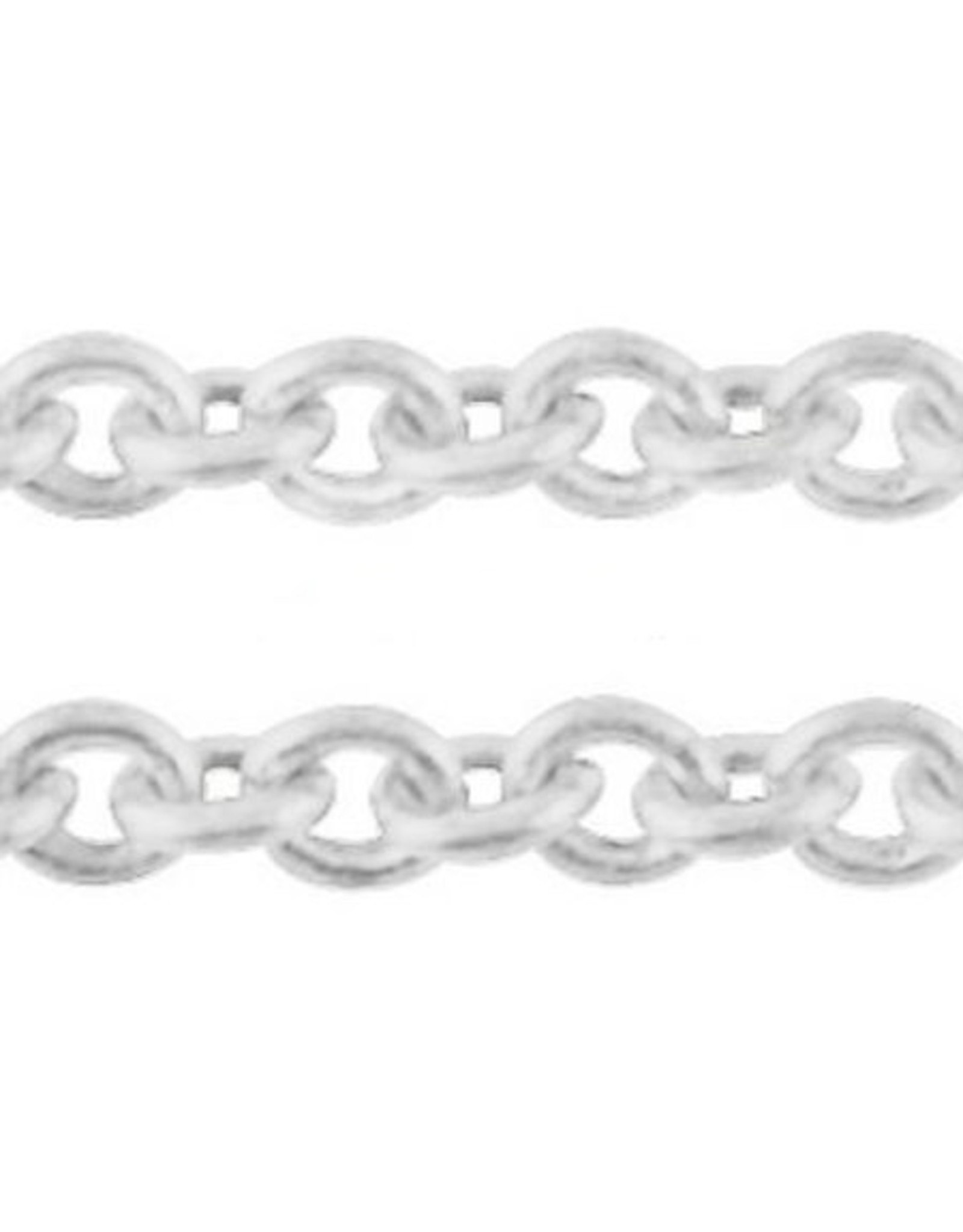 #17 Cable Chain Soldered  4x3.5mm  Platinum  16 Feet  NF