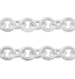 #17 Cable Chain Soldered  4x3.5mm  Platinum  16 Feet  NF