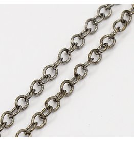 #17 Cable Chain Soldered  4x3.5mm  Gunmetal 16 Feet  NF