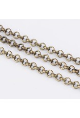 #24  Rolo Chain 2x1mm  Antique Brass  16 Feet  NF