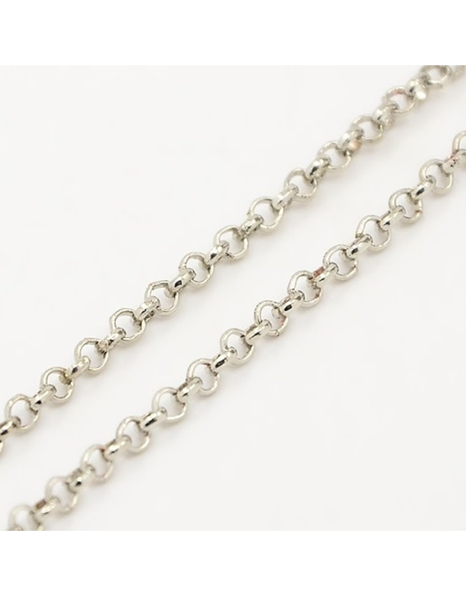 #24  Rolo Chain 2x1mm  Platinum  16 Feet