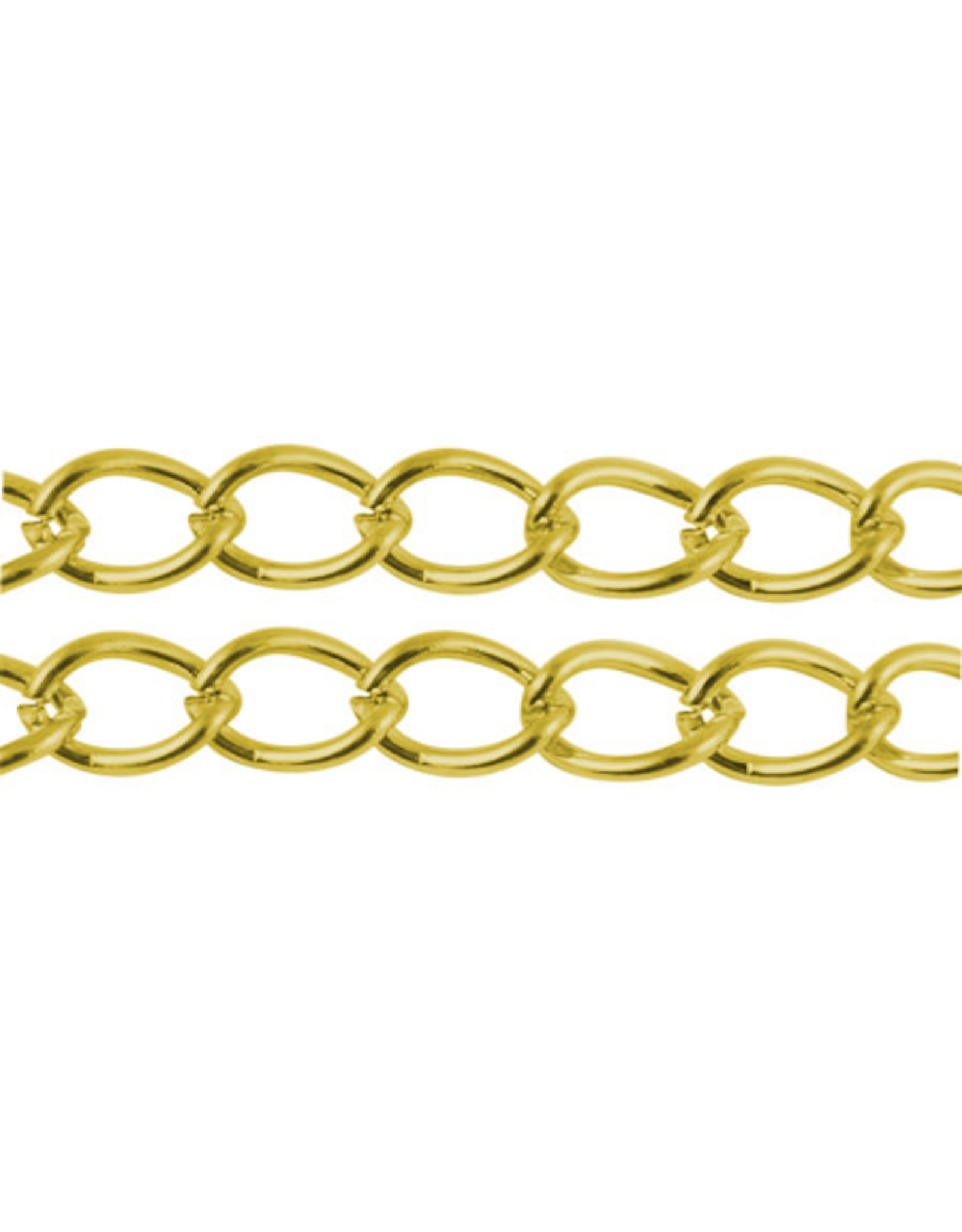 #39 Curb Chain Twisted   8x6mm  Gold  16 Feet  NF