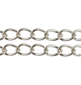 #39 Curb Chain Twisted   8x6mm  Platinum  16 Feet  NF