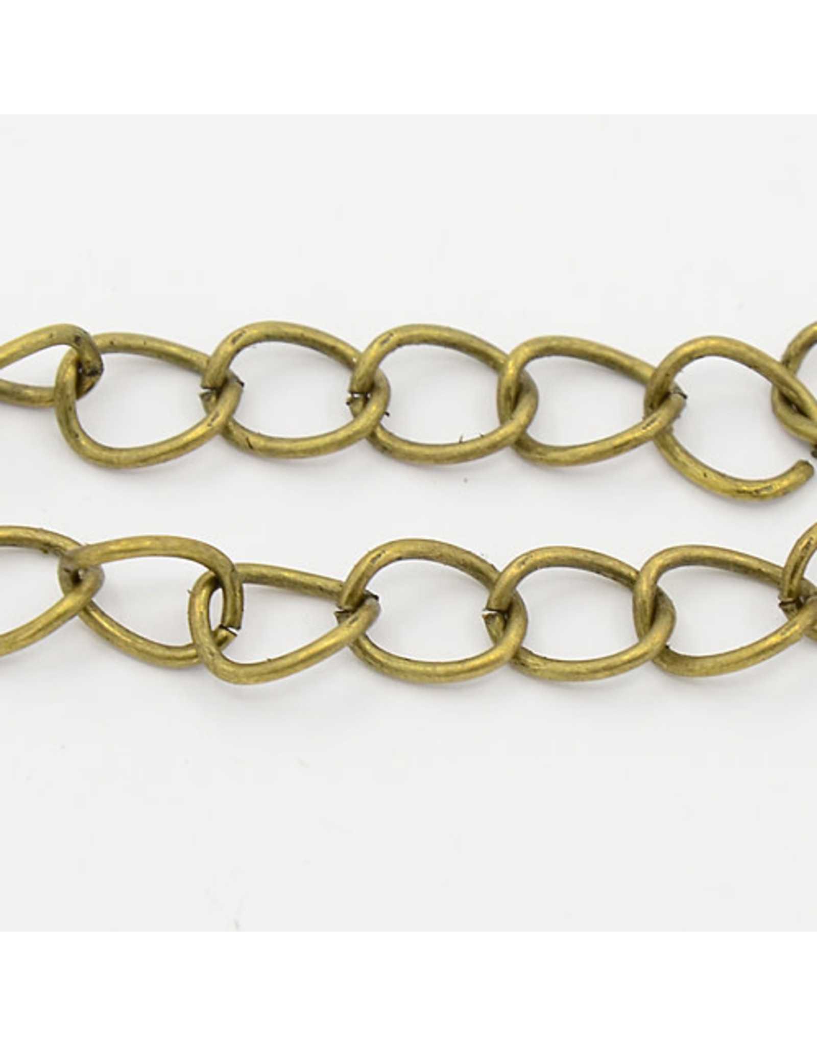 #39 Curb Chain Twisted   8x6mm  Antique Brass 16 Feet  NF