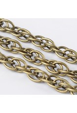 #43 Rope Twisted   6x4mm  Antique Brass 16 Feet