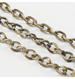 #14 Cable Chain Twisted 5x4mm  Antique Brass  16 Feet  NF