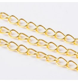 #15 Curb Chain Twisted 6x3mm Gold 16 Feet  NF