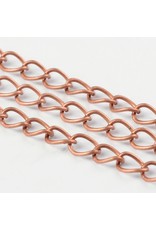 #15 Curb Chain Twisted 6x3mm Antique Copper 16 Feet  NF