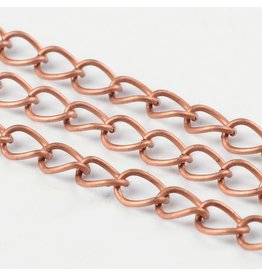 #15 Curb Chain Twisted 6x3mm Antique Copper 16 Feet  NF