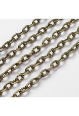 #13 Cable Chain Textured 5x3.5mm  Antique Brass  16 Feet  NF