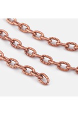 #13 Cable Chain Textured 5x3.5mm  Antique Copper  16 Feet  NF