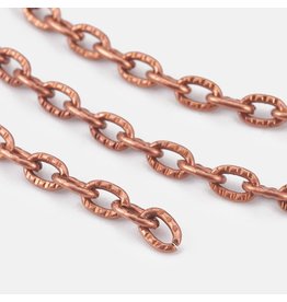 #13 Cable Chain Textured 5x3.5mm  Antique Copper  16 Feet  NF