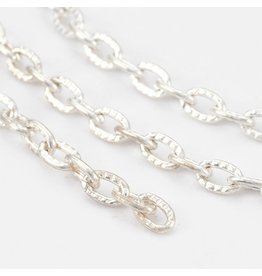 #13 Cable Chain Textured 5x3.5mm  Silver  16 Feet  NF