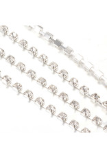 Rhinestone Banding 1 row 3.5mm Silver/Clear   x1 foot