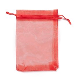 Organza Gift Bag Red  15x10cm  x10