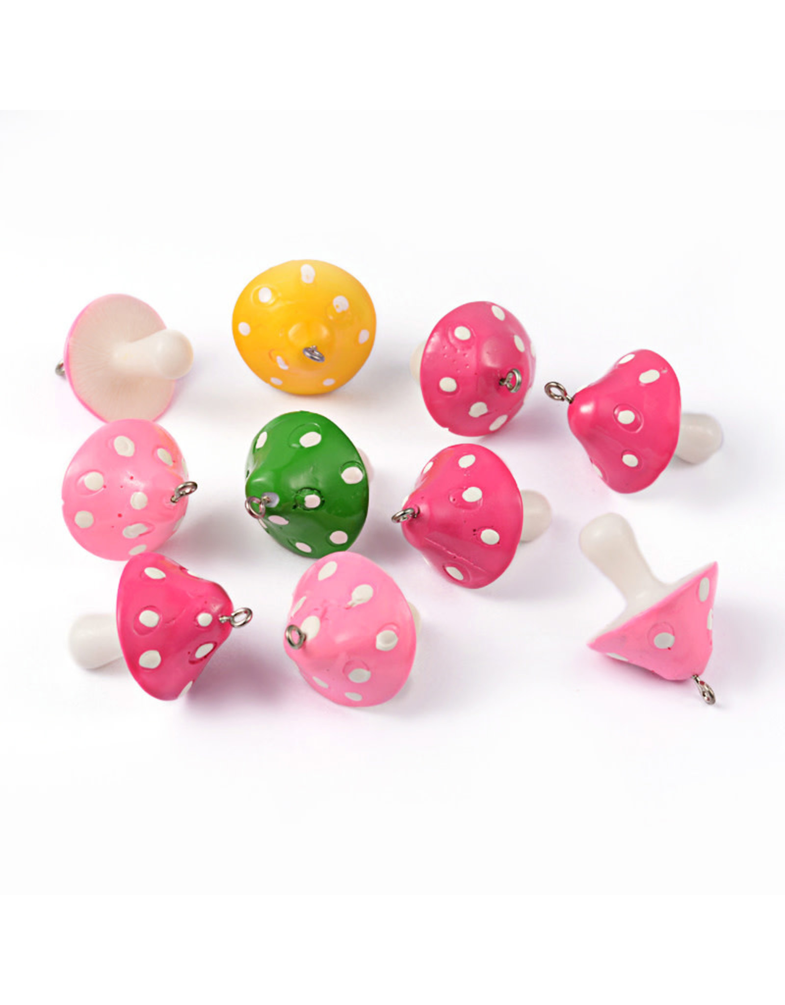 Mushroom Assorted Colours 34x26mm x3 pair