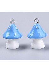 Resin Mushroom  Assorted Colours 24x17mm  x3 pair