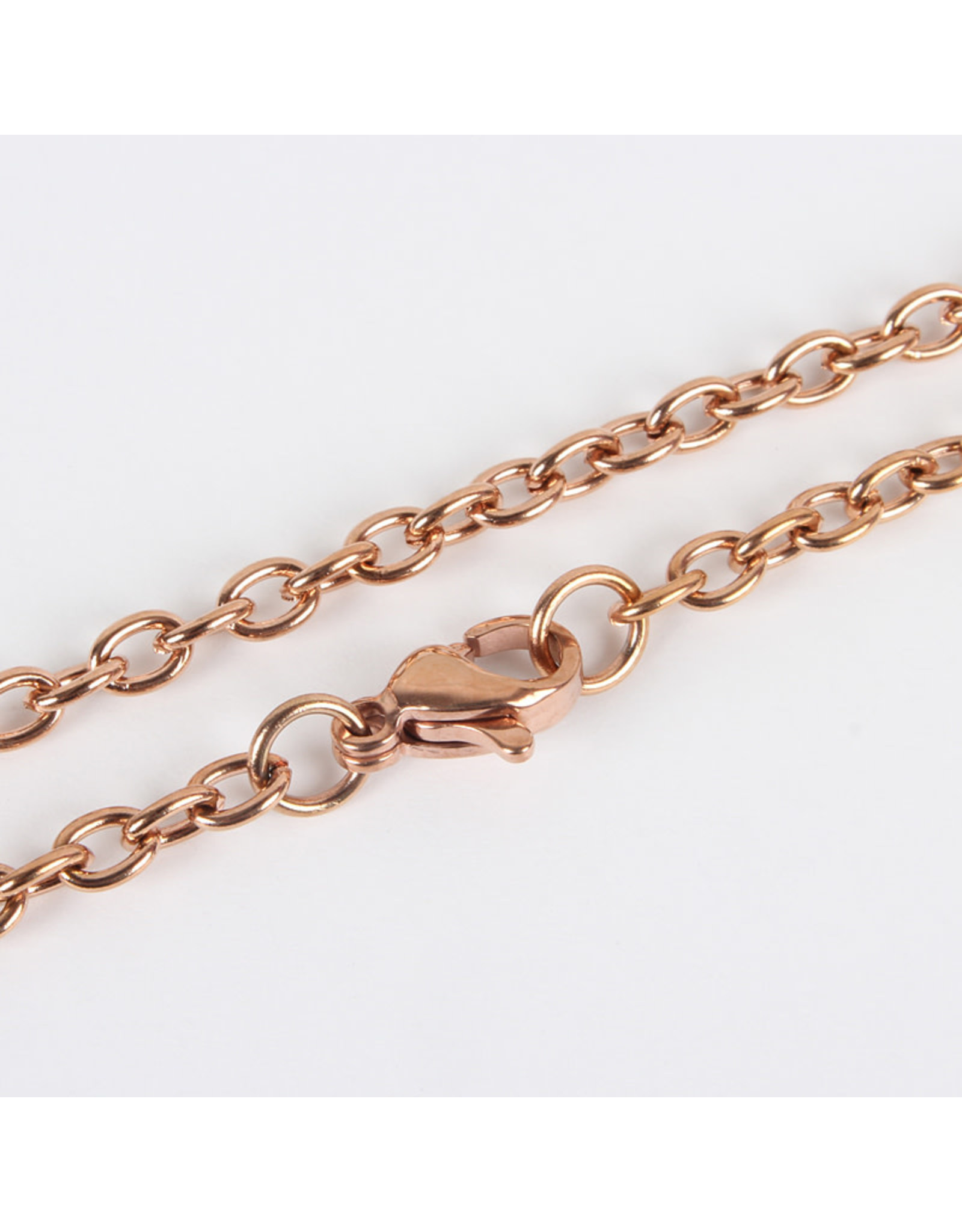 Stainless Steel  Necklace  Rose Gold 5x4mm  23.5'' x1