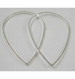 Teardrop Link Silver 25x38mm  x10