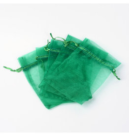 Organza Gift Bag Green  15x10cm  x10