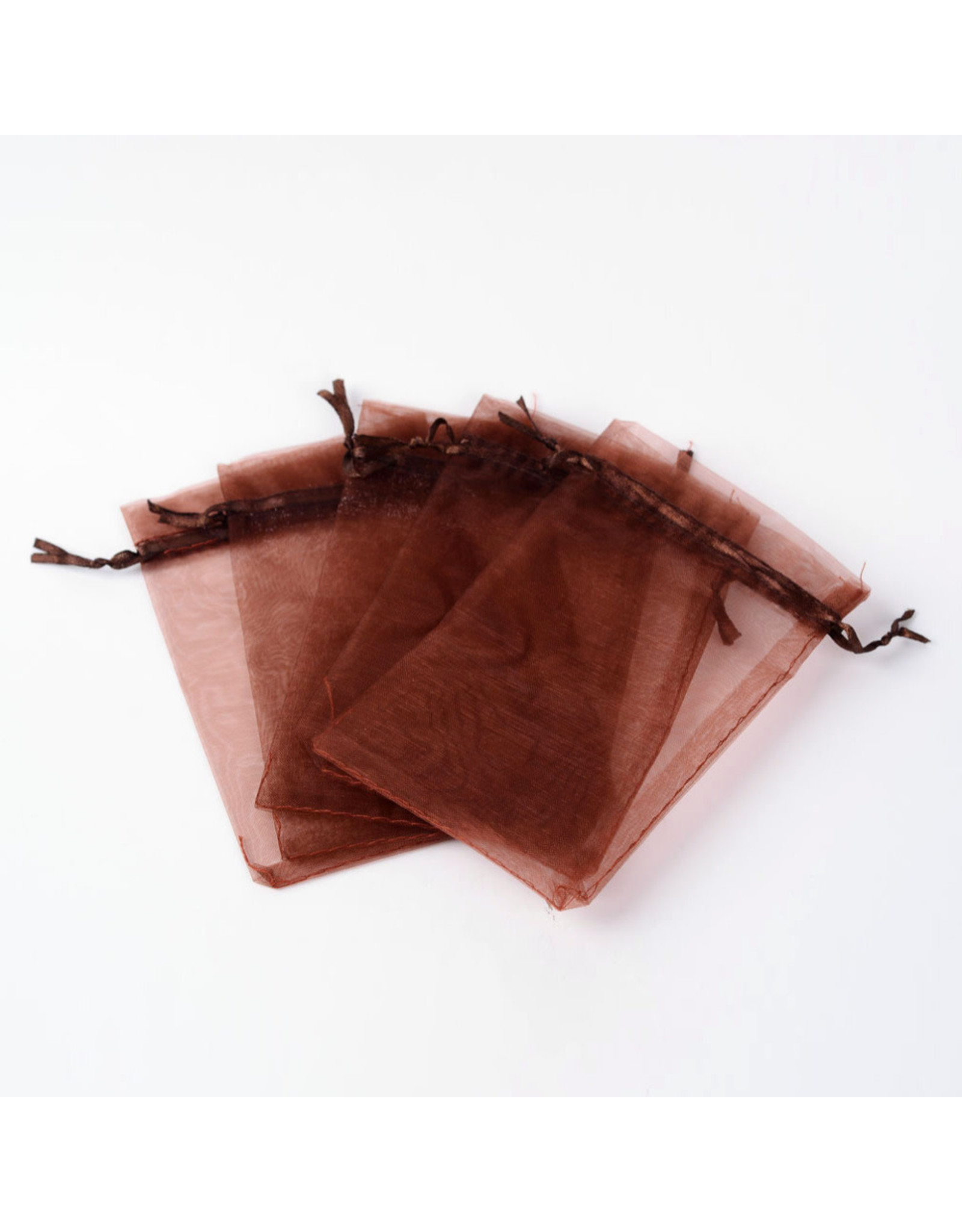 Organza Gift Bag Chocolate Brown 15x10cm  x10