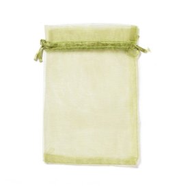 Organza Gift Bag Olive Green 15x10cm  x10