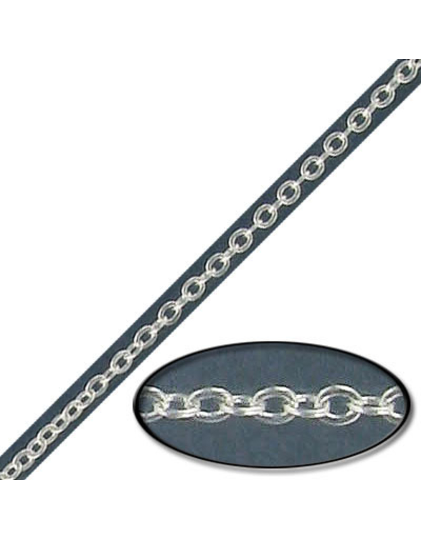 #2 Cable Chain  1.5x2mm  Silver  1 Foot NF