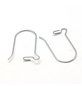 Ear Wire Kidney  25x17mm Stainless Steel   x100 NF