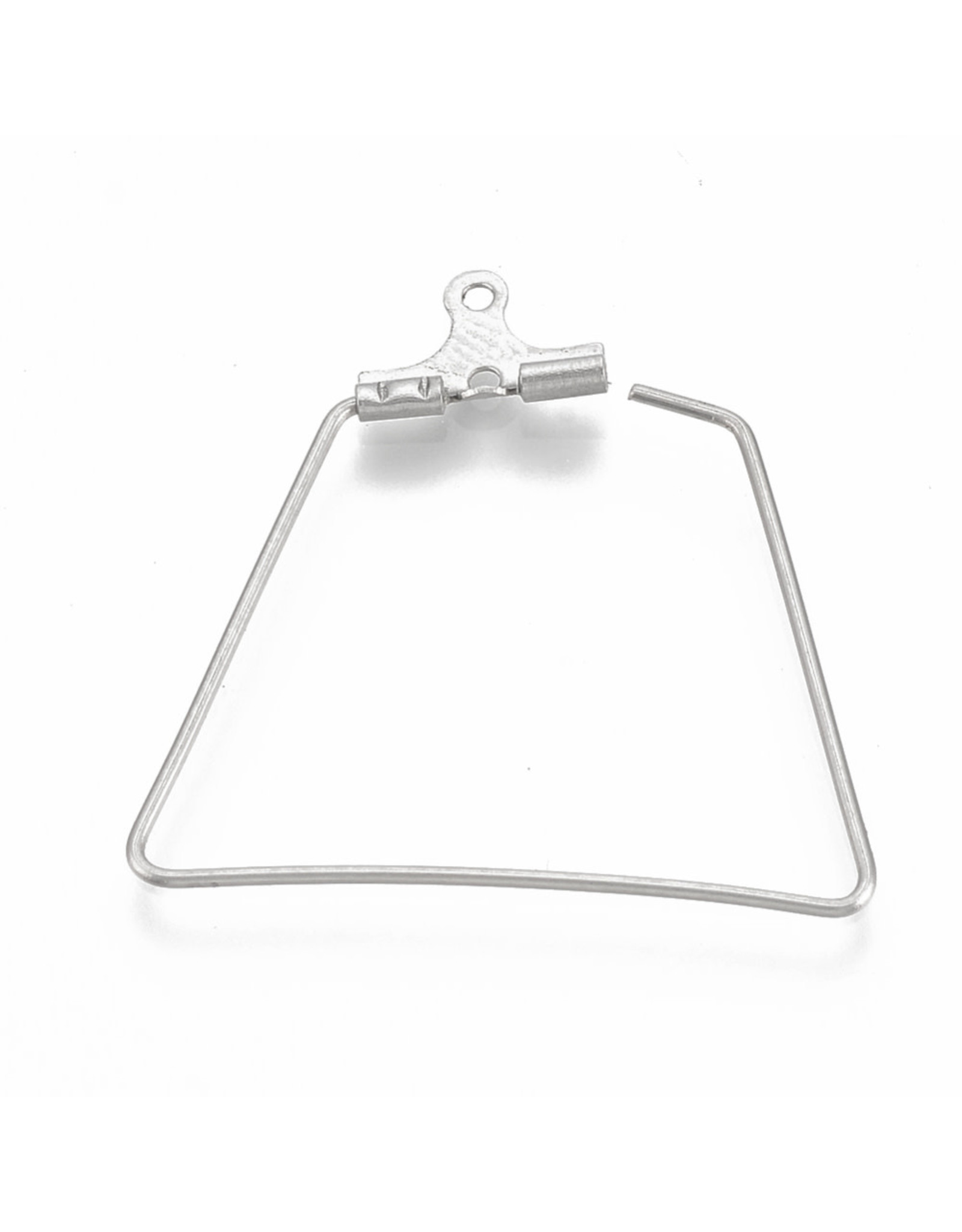 Earring Trapezoid  26x28mm Stainless Steel NF x10