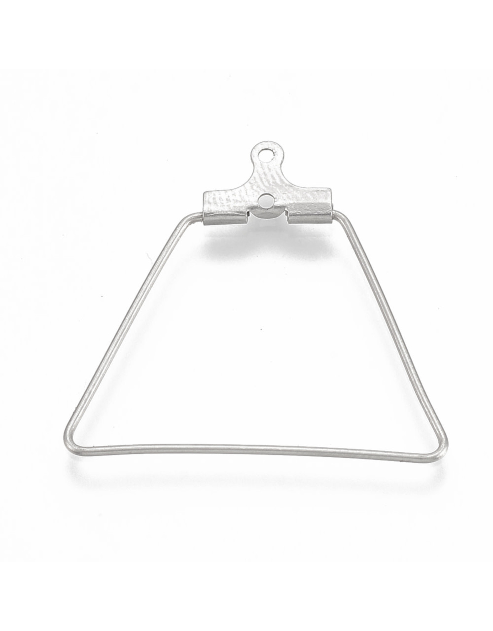 Earring Trapezoid  26x28mm Stainless Steel NF x10
