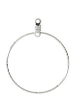 Earring Hoops Notched 30mm Nickel Colour NF x50