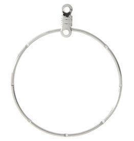 Earring Hoops Notched 30mm Nickel Colour NF x50