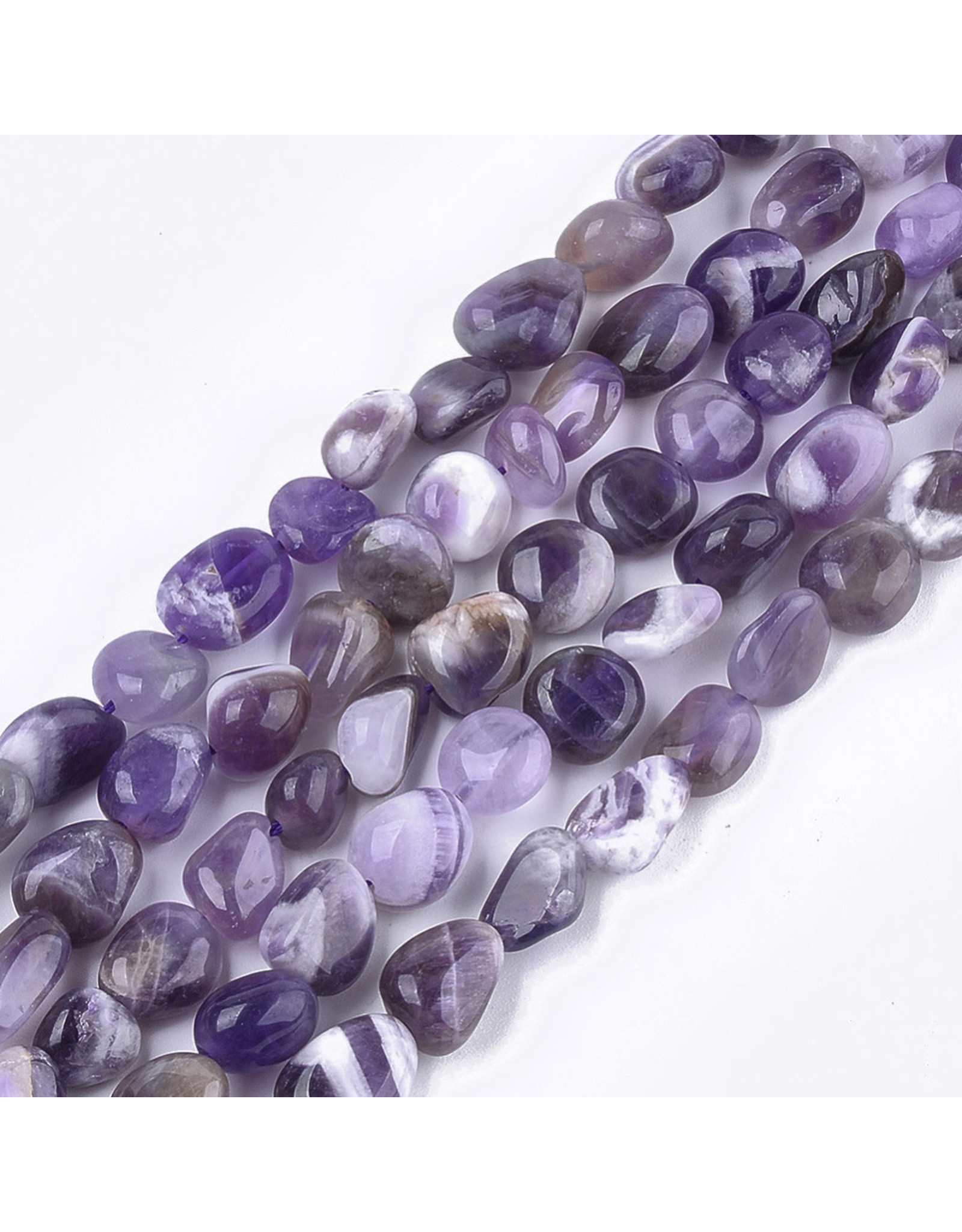 Amethyst  8-12mm Nugget Purple   15” Strand  Approx  x35