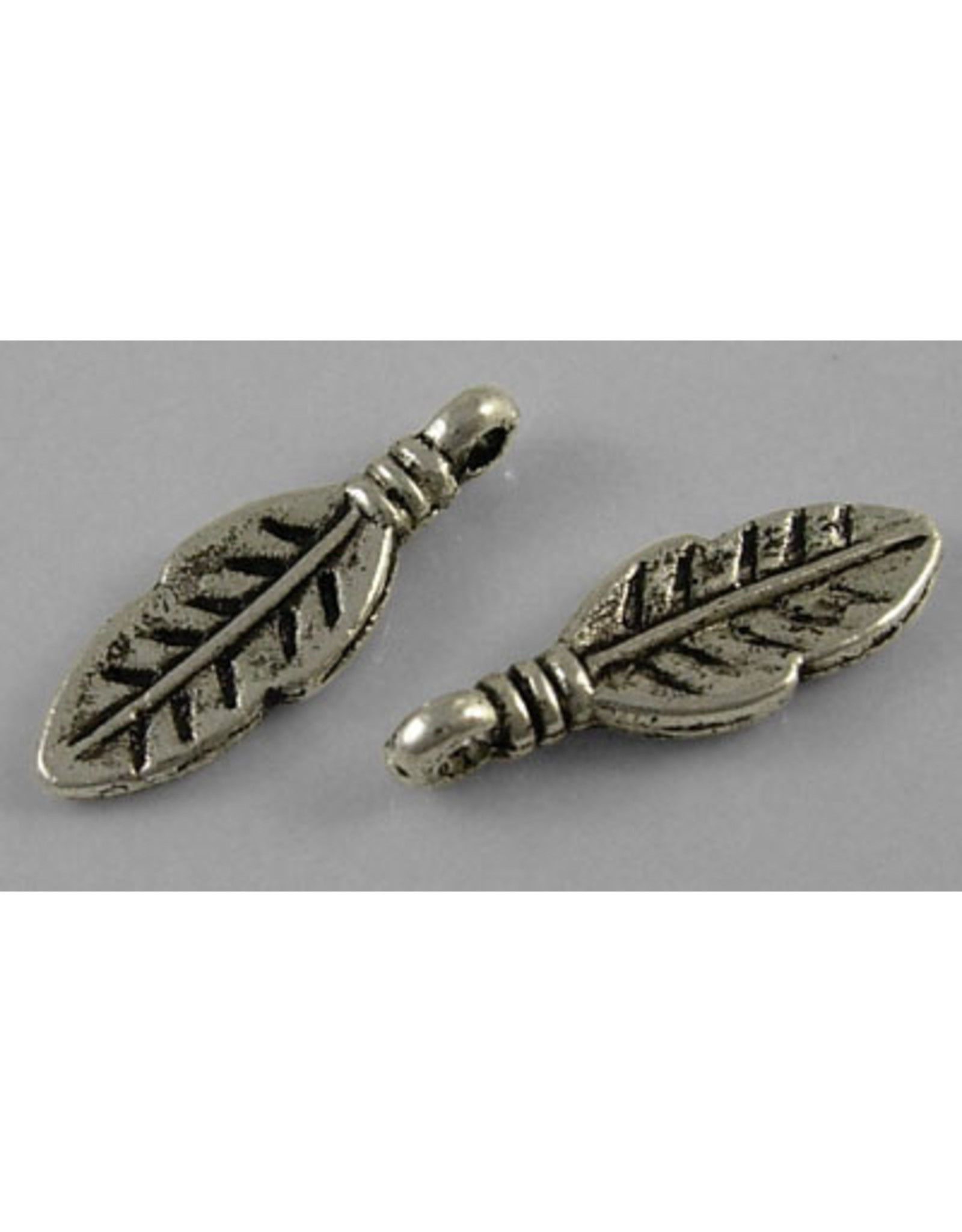 Feather Antique Silver 17x6mm   x20 NF