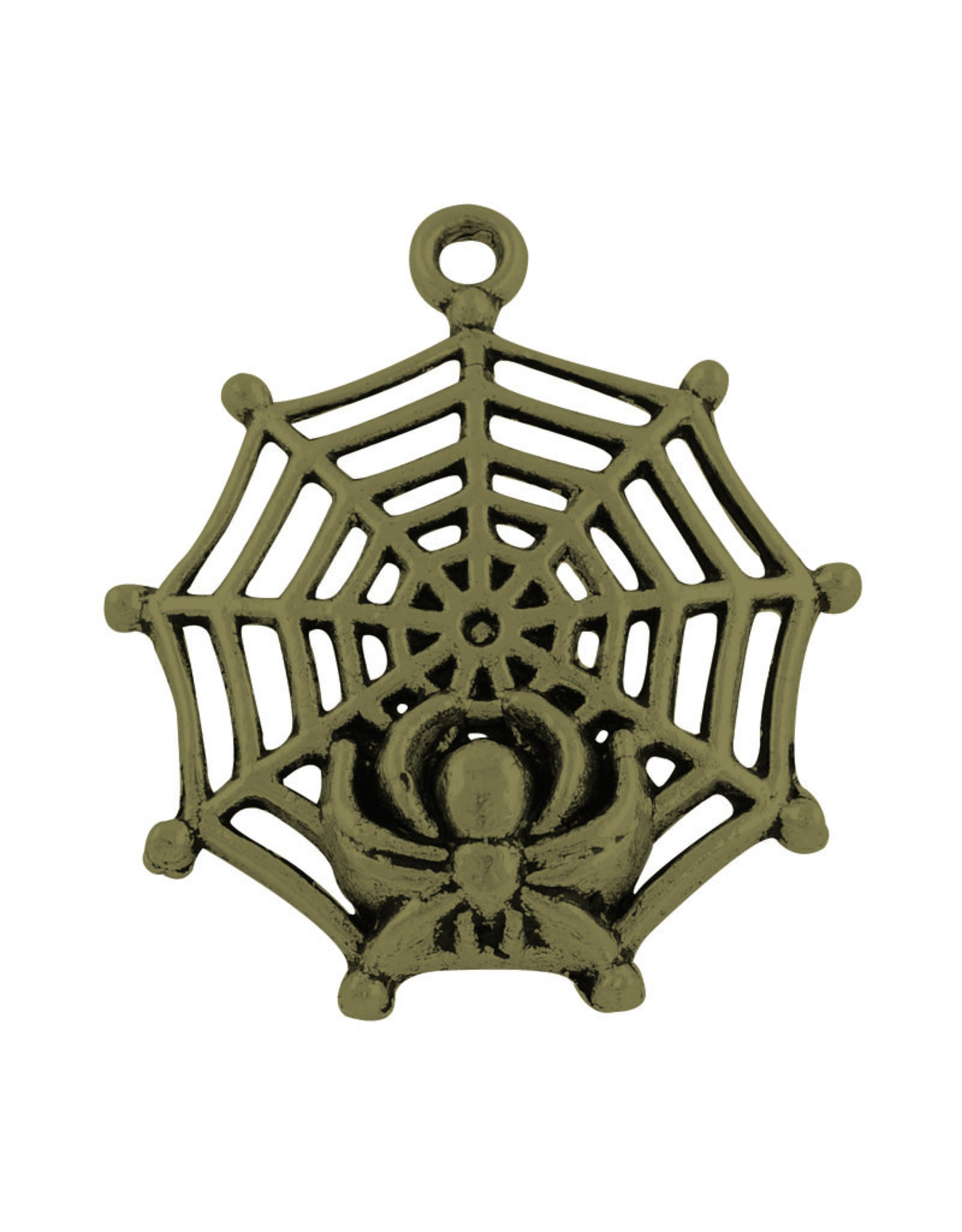 Spider and Web  31x27x6mm  Antique Bronze   x24  NF