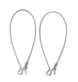 Ear  Wire 47x20mm Kidney Shape Stainless x30