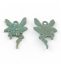 Fairy  21x15mm  Antique Bronze Verdigris Green  x50  NF