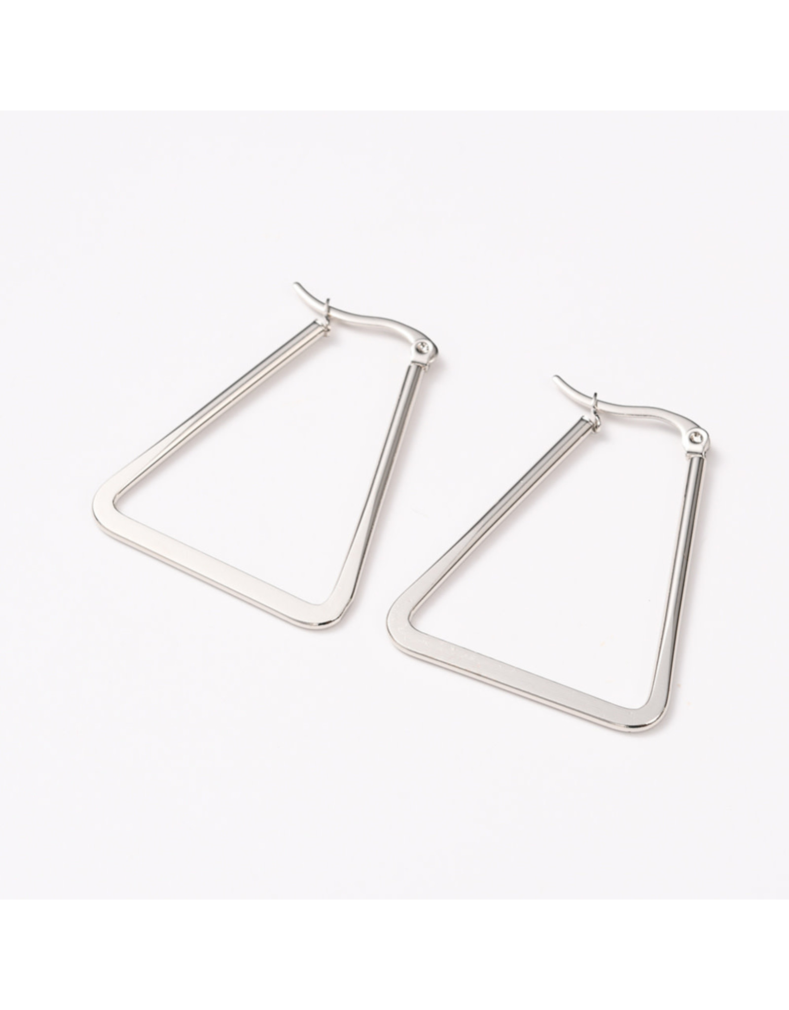 Triangle Earrings and Pendant  38x29mm Stainless Steel    x1 Set