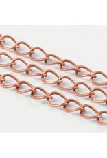 #15 Curb Chain Twisted 6x3mm Antique Copper 1 Foot  NF