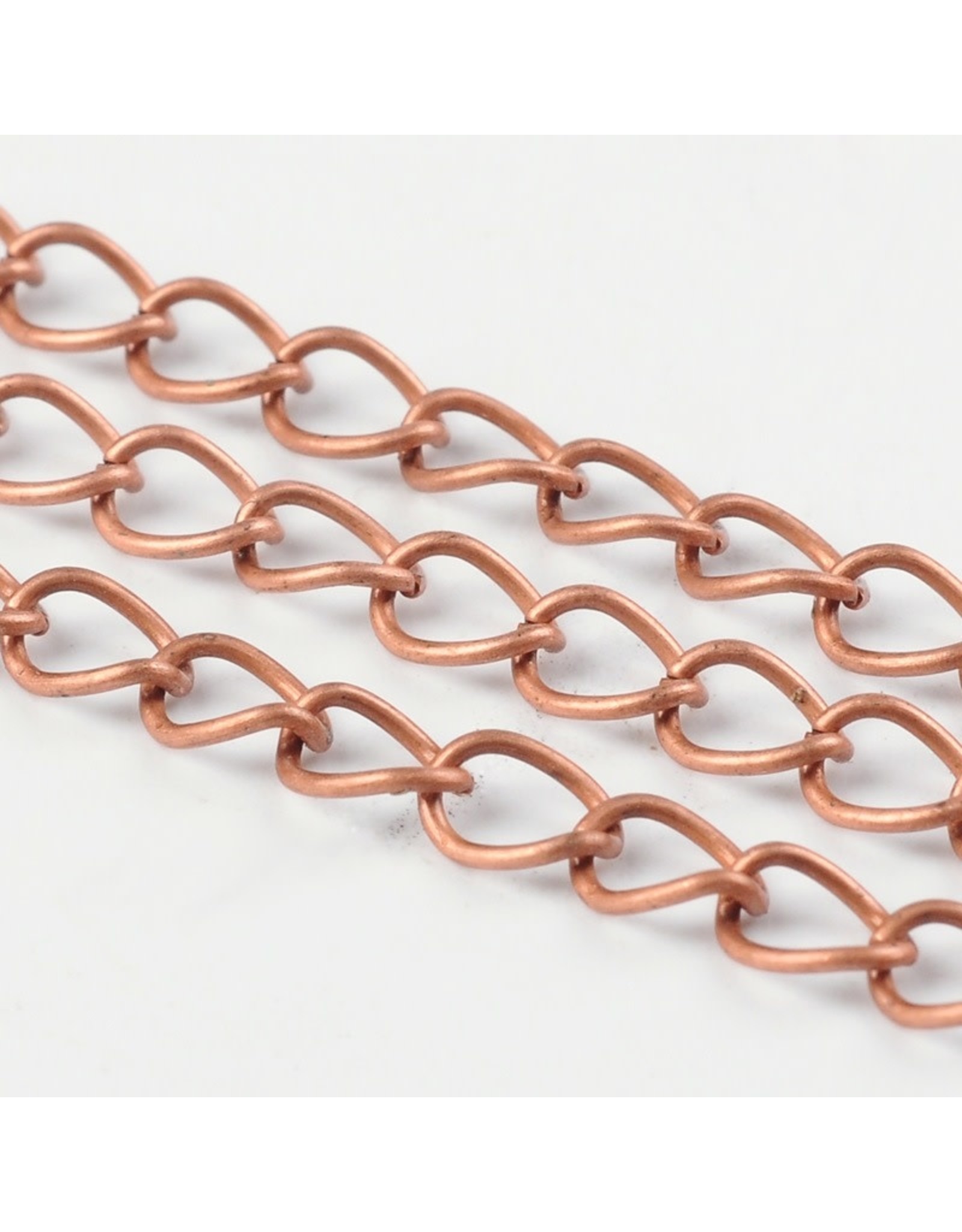 #15 Curb Chain Twisted 6x3mm Antique Copper 1 Foot  NF